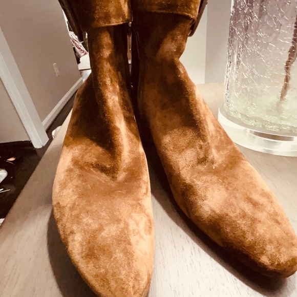 Saint Laurent Lou Lou bootie on tan suede - Picture 2 of 7